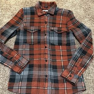 O'Neill Orange and Black Plaid Shirt
